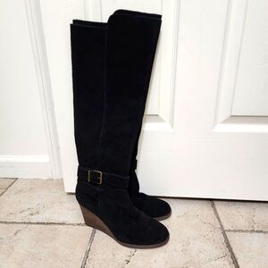 Knee high suede boots